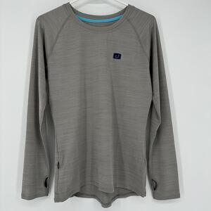 Avid Gear Pullover Shirt Mens Medium Gray Long Sleeve Lightweight Fishing UV